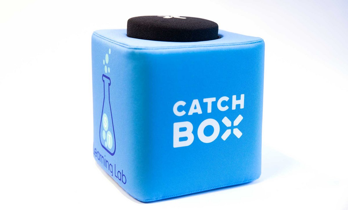 En blå catchbox